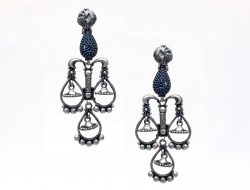 Exclusive Diamond And Silver Earrings For Party Wear